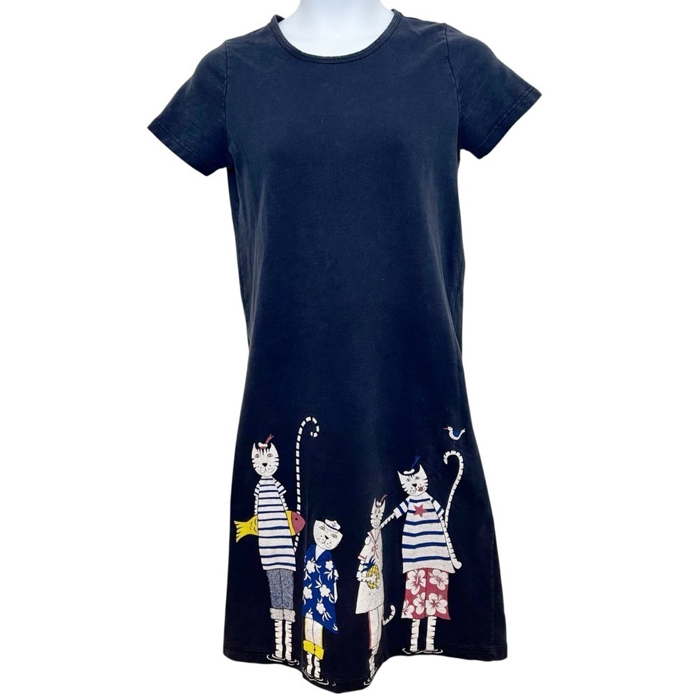 Cite vintage 90s sailor cat sweatshirt midi dress size small seaside USA July 4 - Picture 2 of 9